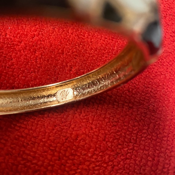 JIU LONG XING Signed wht/rose gold Cloisonne Enamel,Sea Turtle Hinged Bracelet. - Picture 3 of 5